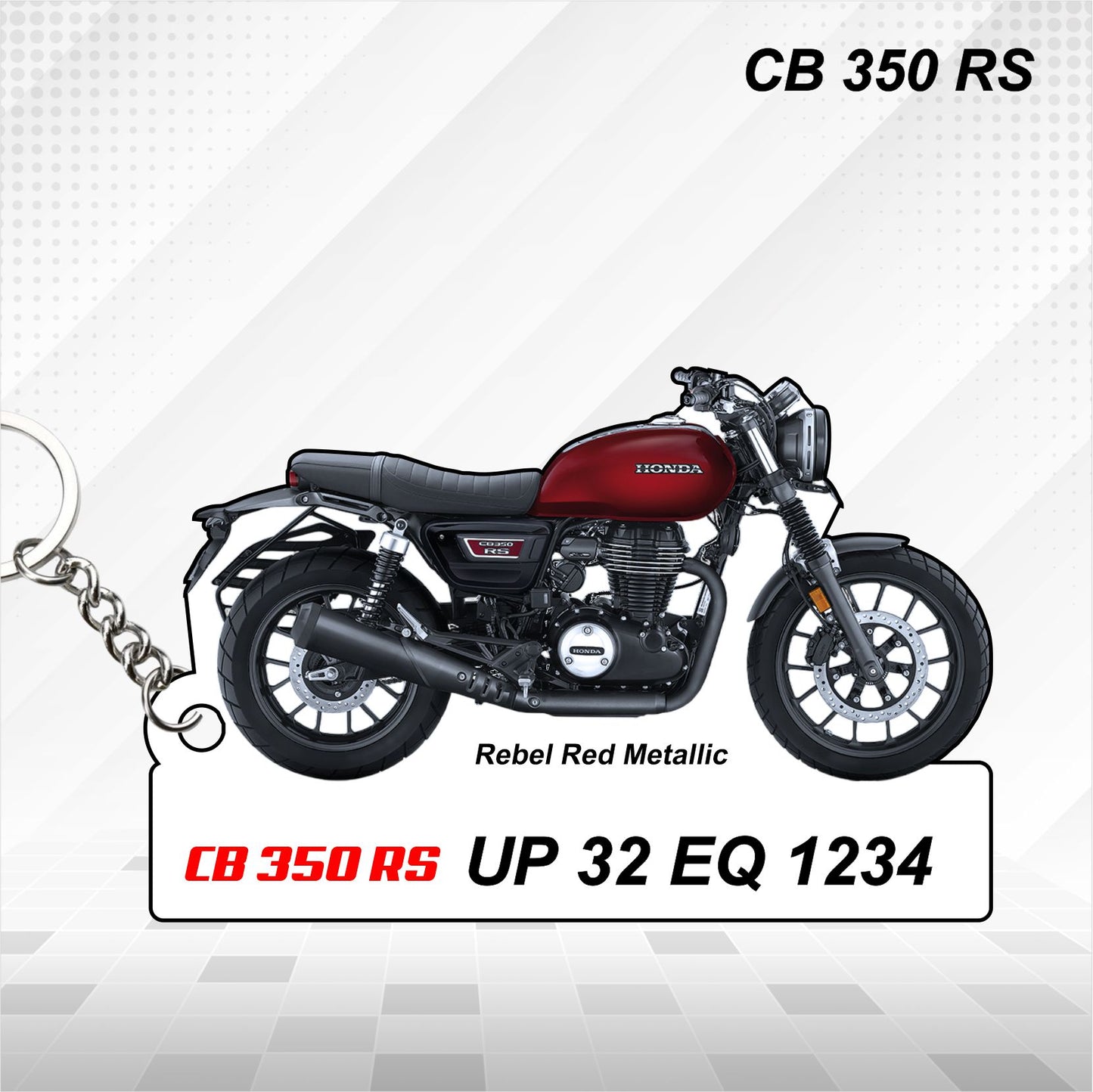 CB 350 RS - Personalized Honda Keychain - Wood, Acrylic, Metal Printed