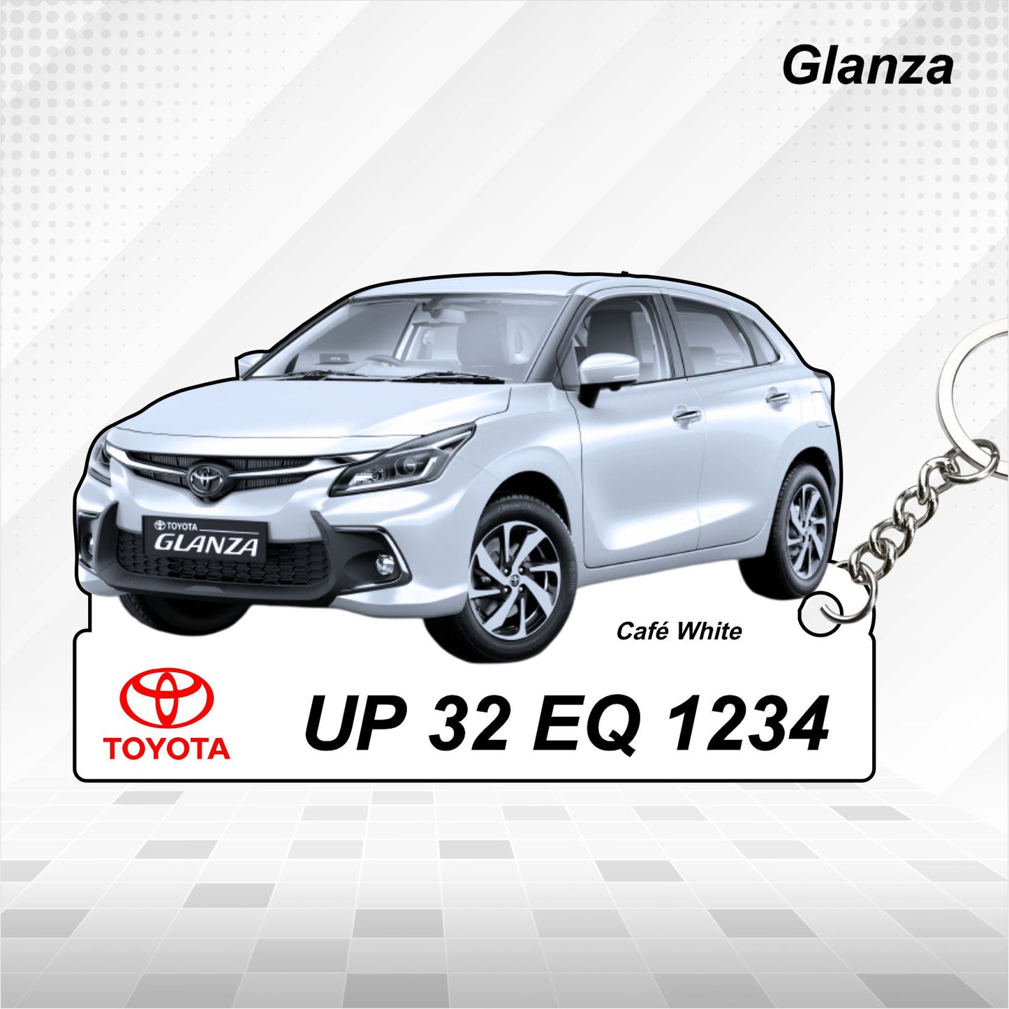 Glanza - Personalized Toyota Keychain - Wood, Acrylic, Metal Printed