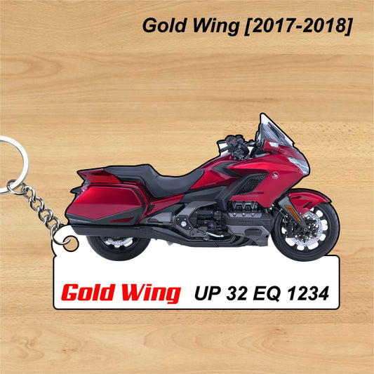 Gold Wing [2017-2018] - Personalized Honda Keychain - Wood, Acrylic, Metal Printed