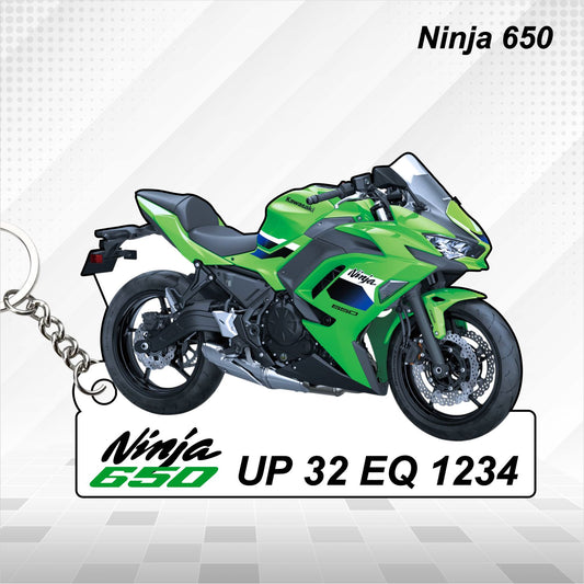 Ninja 650 - Personalized Kawasaki Keychain - Wood, Acrylic, Metal Printed