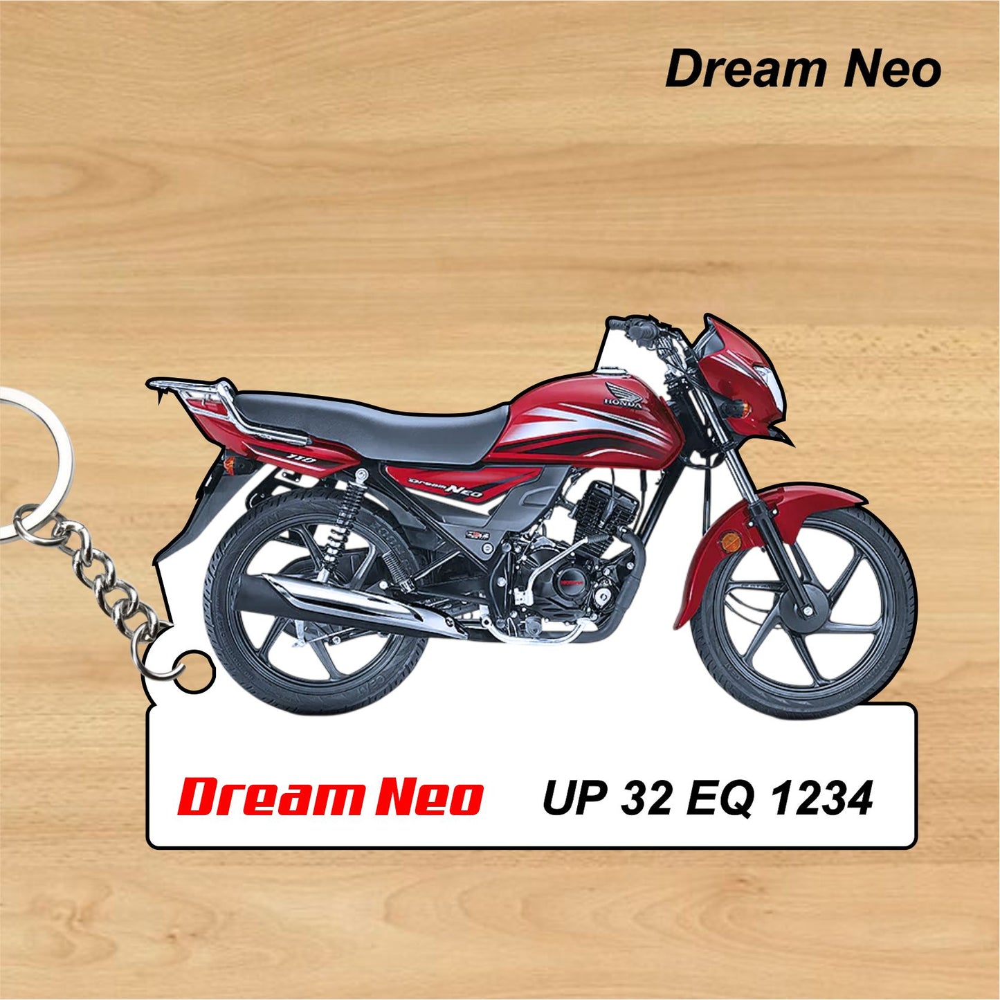 Dream Neo - Personalized Honda Keychain - Wood, Acrylic, Metal Printed