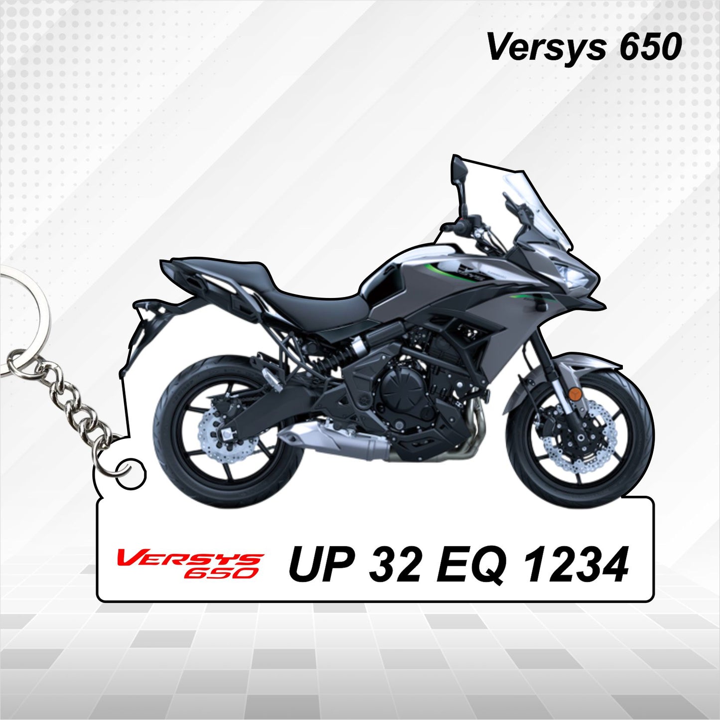 Versys 650 - Personalized Kawasaki Keychain - Wood, Acrylic, Metal Printed