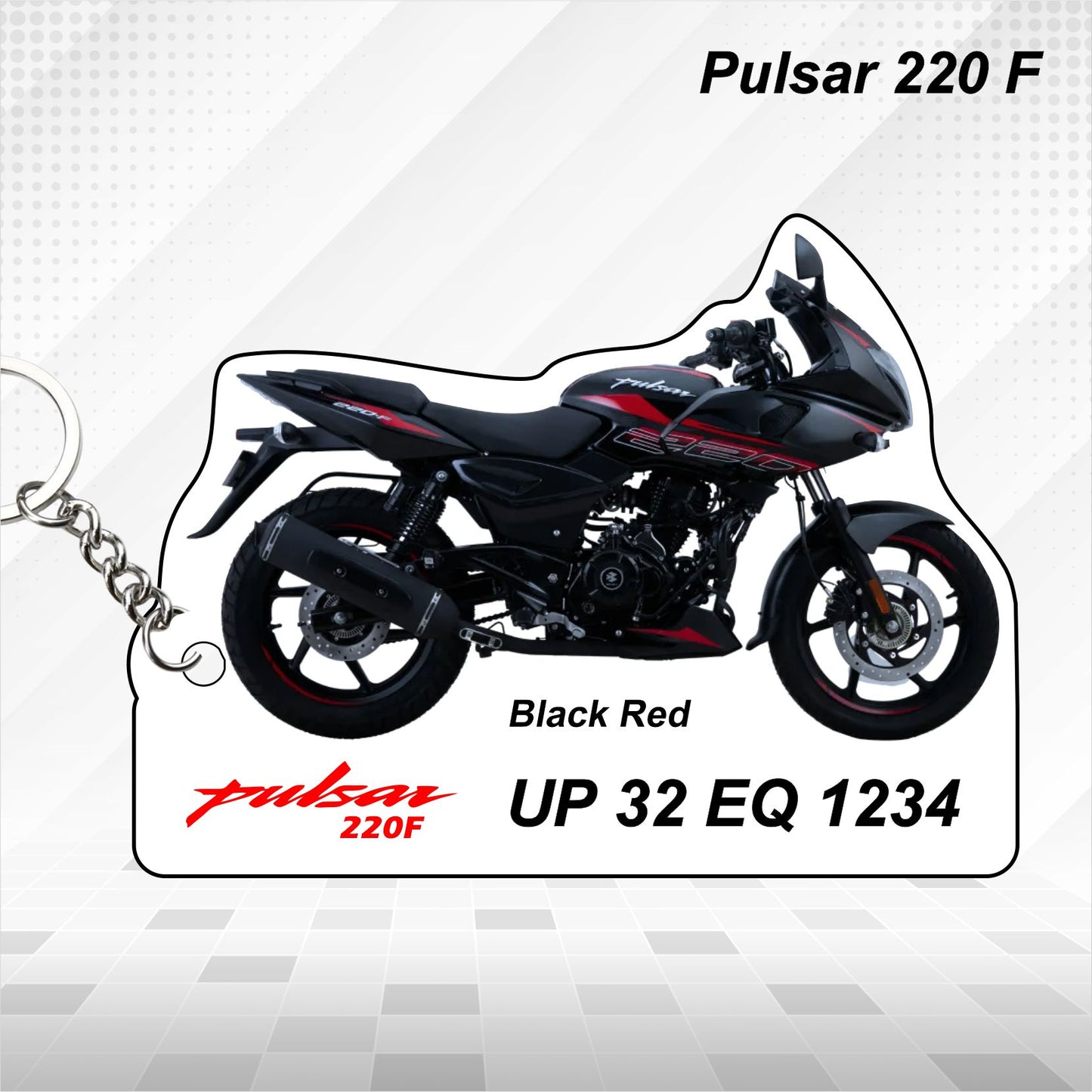Pulsar 220F - Personalized Bajaj Keychain - Wood, Acrylic, Metal Printed