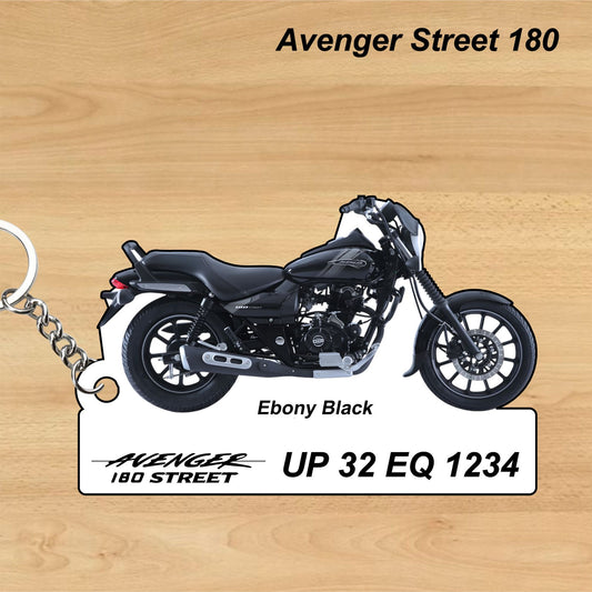 Avenger Street 180 - Personalized Bajaj Keychain - Wood, Acrylic, Metal Printed