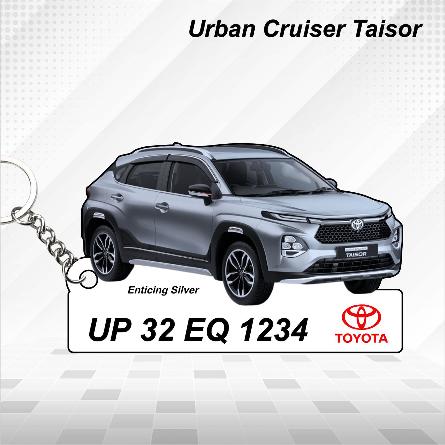 Taisor (Urban Cruiser) - Personalized Toyota Keychain - Wood, Acrylic, Metal Printed