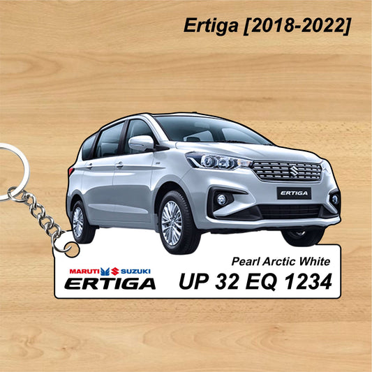 Ertiga [2018-2022] - Personalized  Maruti Suzuki Keychain - Wood, Acrylic, Metal Printed