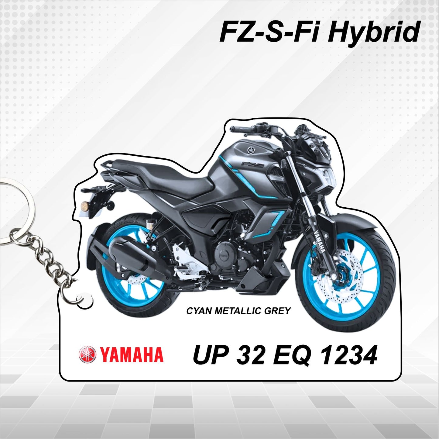 FZ-S Fi Hybrid - Personalized Yamaha Keychain  - Wood, Acrylic, Metal Printed