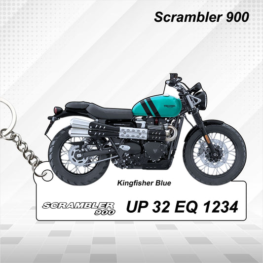 Scrambler 900 - Personalized Triumph Keychain - Wood, Acrylic, Metal Printed, Lanyard