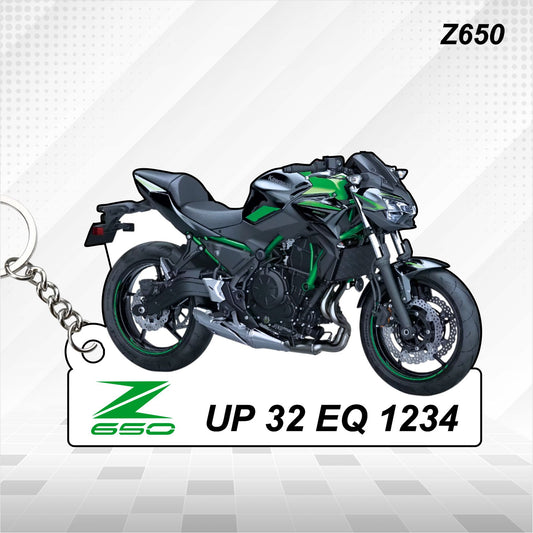 Z650 - Personalized Kawasaki Keychain - Wood, Acrylic, Metal Printed