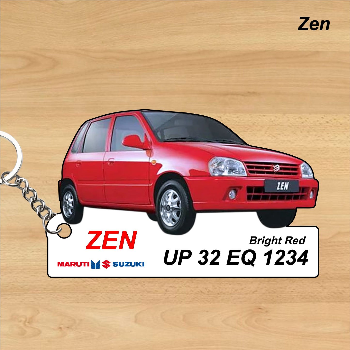 Zen (2003-2006) - Personalized  Maruti Suzuki Keychain - Wood, Acrylic, Metal Printed