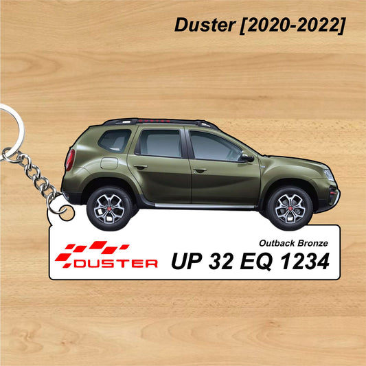 Duster [2020-2022] - Personalized Renault Car Keychain - Wood, Acrylic, Metal Printed