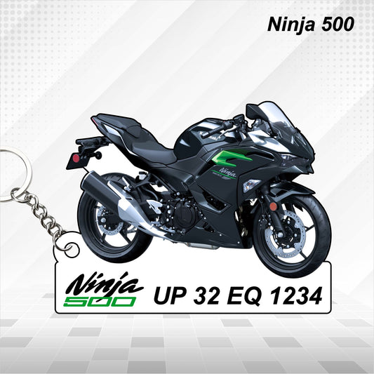 Ninja 500 - Personalized Kawasaki Keychain - Wood, Acrylic, Metal Printed