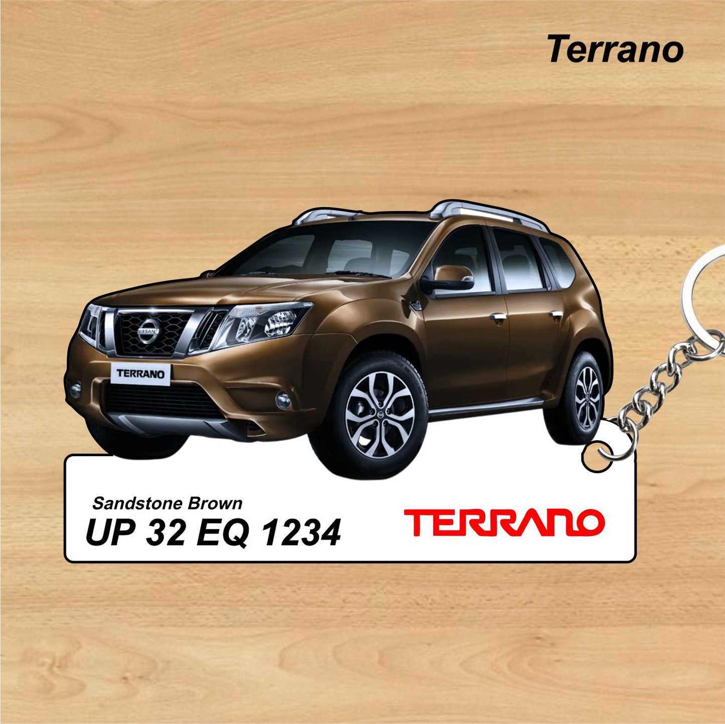 Terrano - Personalized Nissan Car Keychain - Wood, Acrylic, Metal Printed