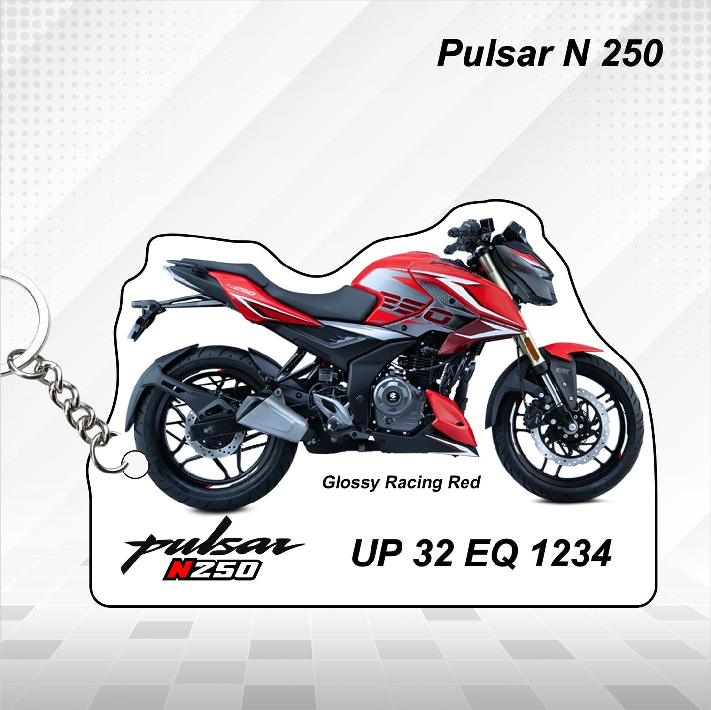 Pulsar N 250 - Personalized Bajaj Keychain - Wood, Acrylic, Metal Printed