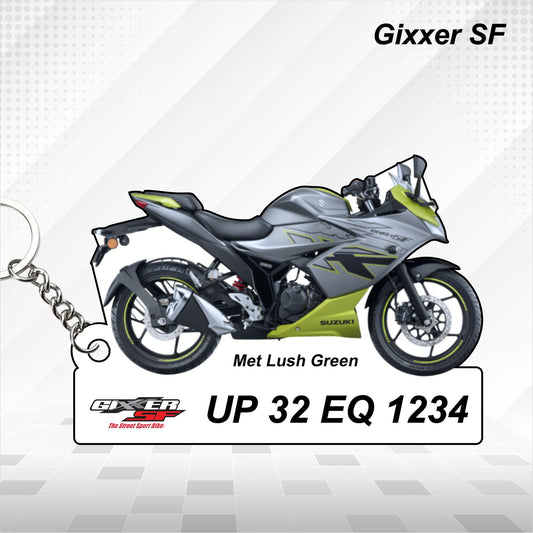 Gixxer SF - Personalized Suzuki Keychain - Wood, Acrylic, Metal Printed