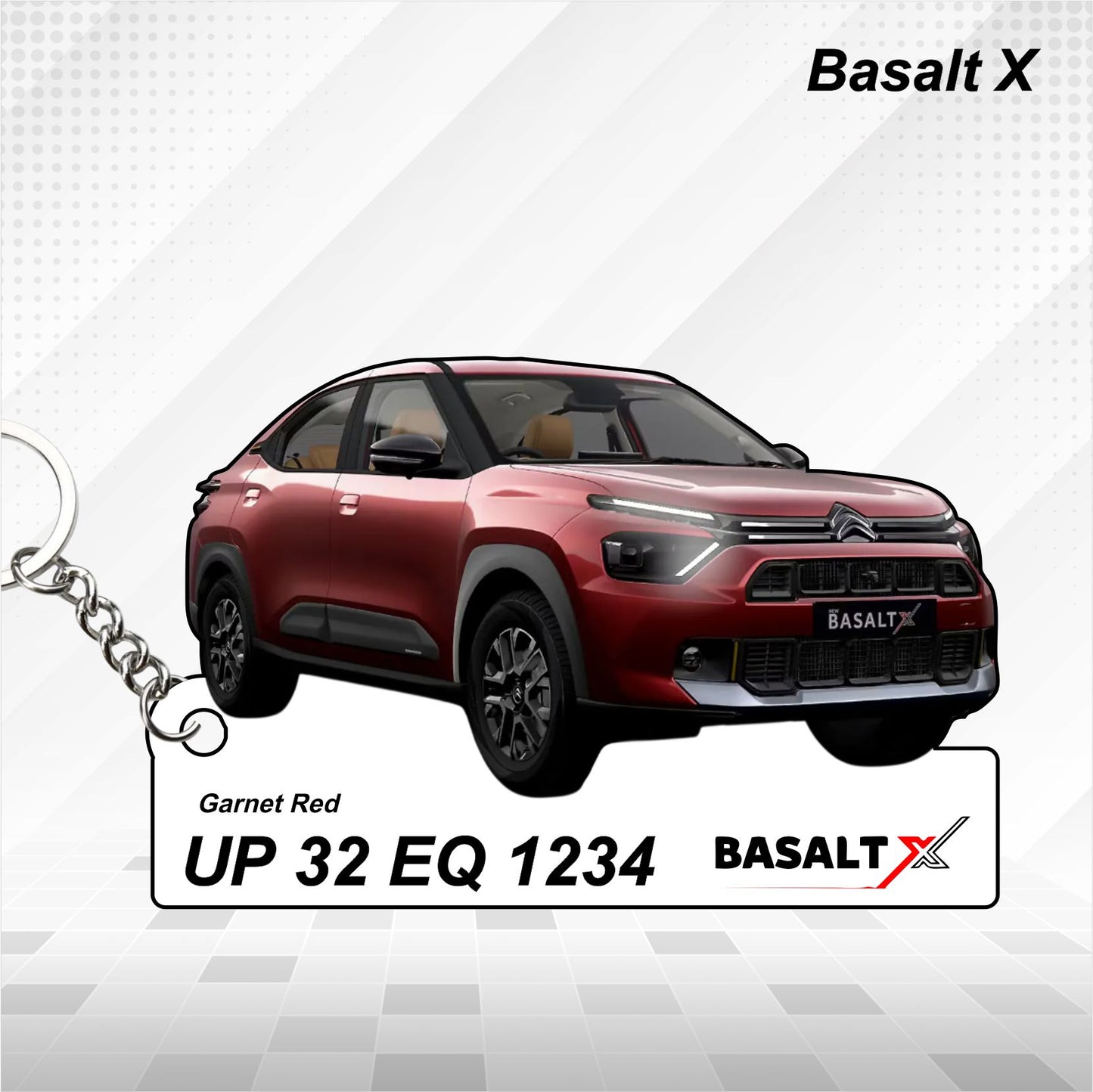 Basalt X - Personalized Citroen Car Keychain - Wood, Acrylic, Metal Printed