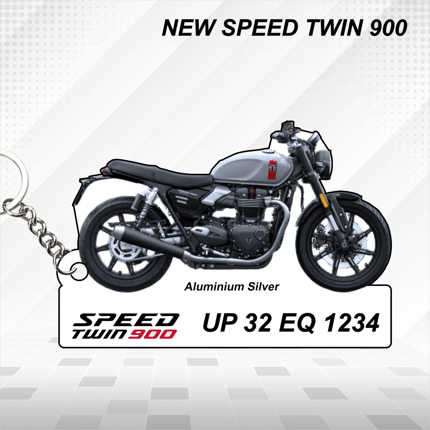 NEW SPEED TWIN 900 - Personalized Triumph Keychain - Wood, Acrylic, Metal Printed