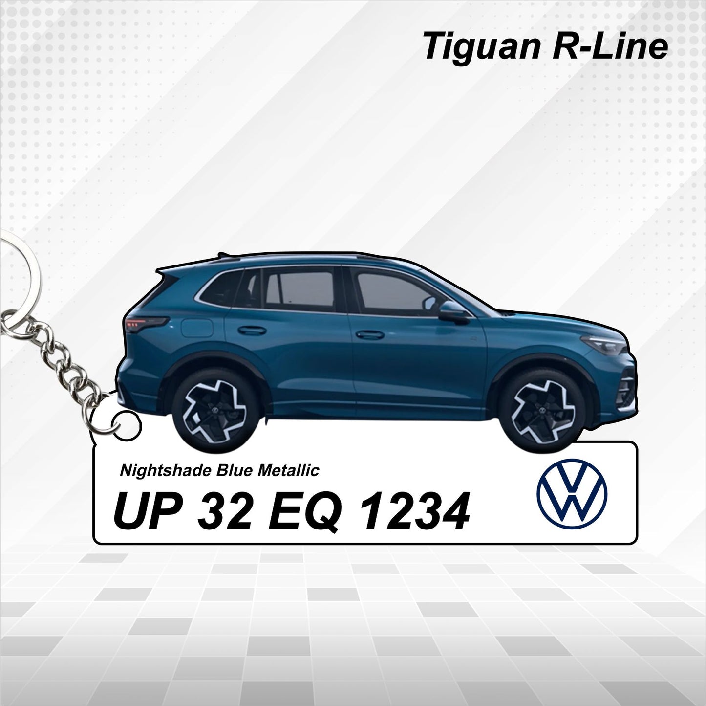 Tiguan R-Line - Personalized Volkswagen Car Keychain - Wood, Acrylic, Metal Printed