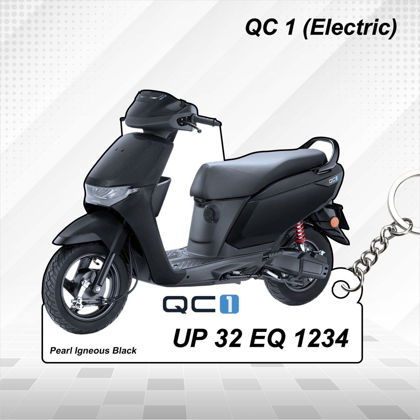 QC 1 (Electric)  - Personalized Honda Keychain - Wood, Acrylic, Metal Printed