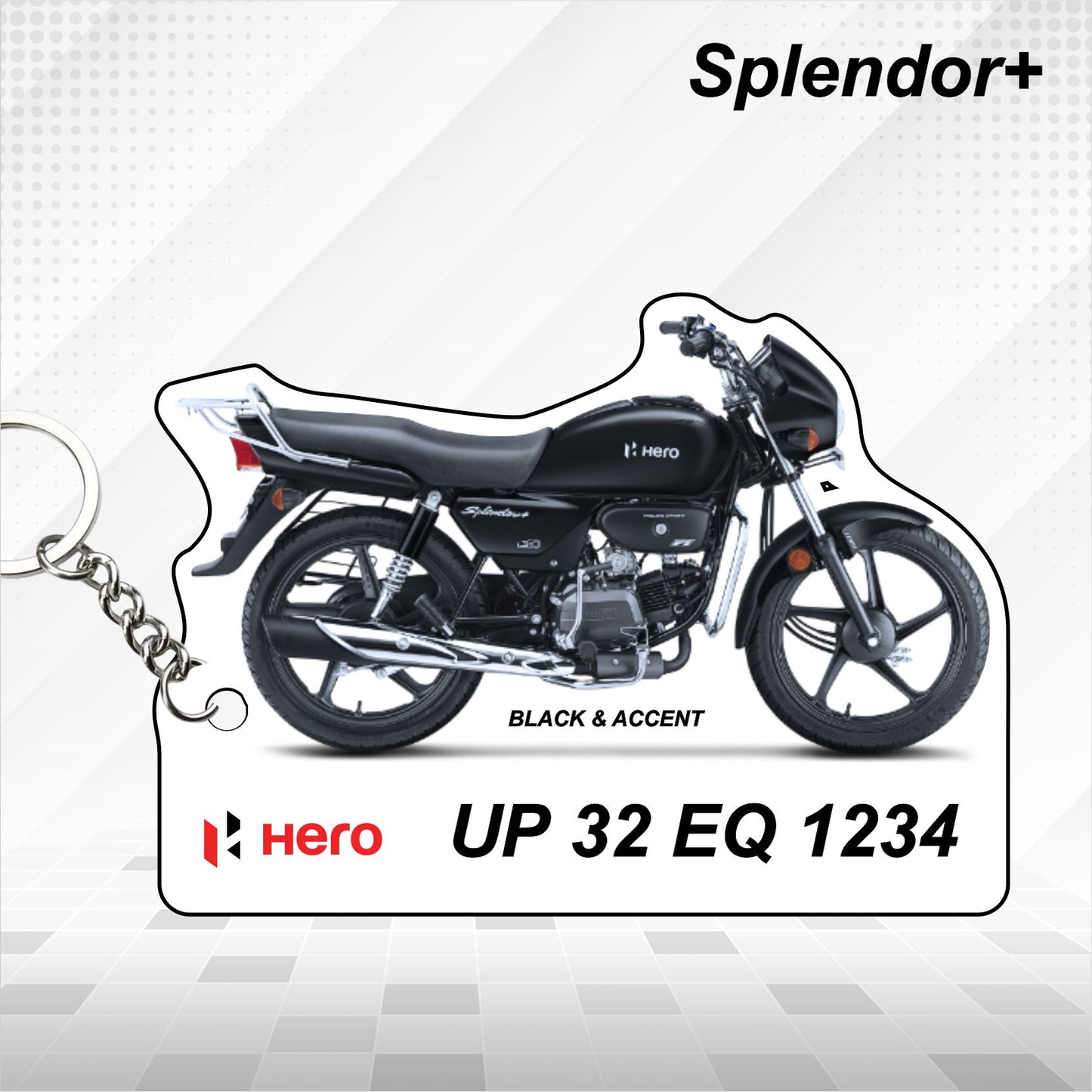 Hero Splendor+ - Personalized Hero Keychain - Wood, Acrylic, Metal Printed