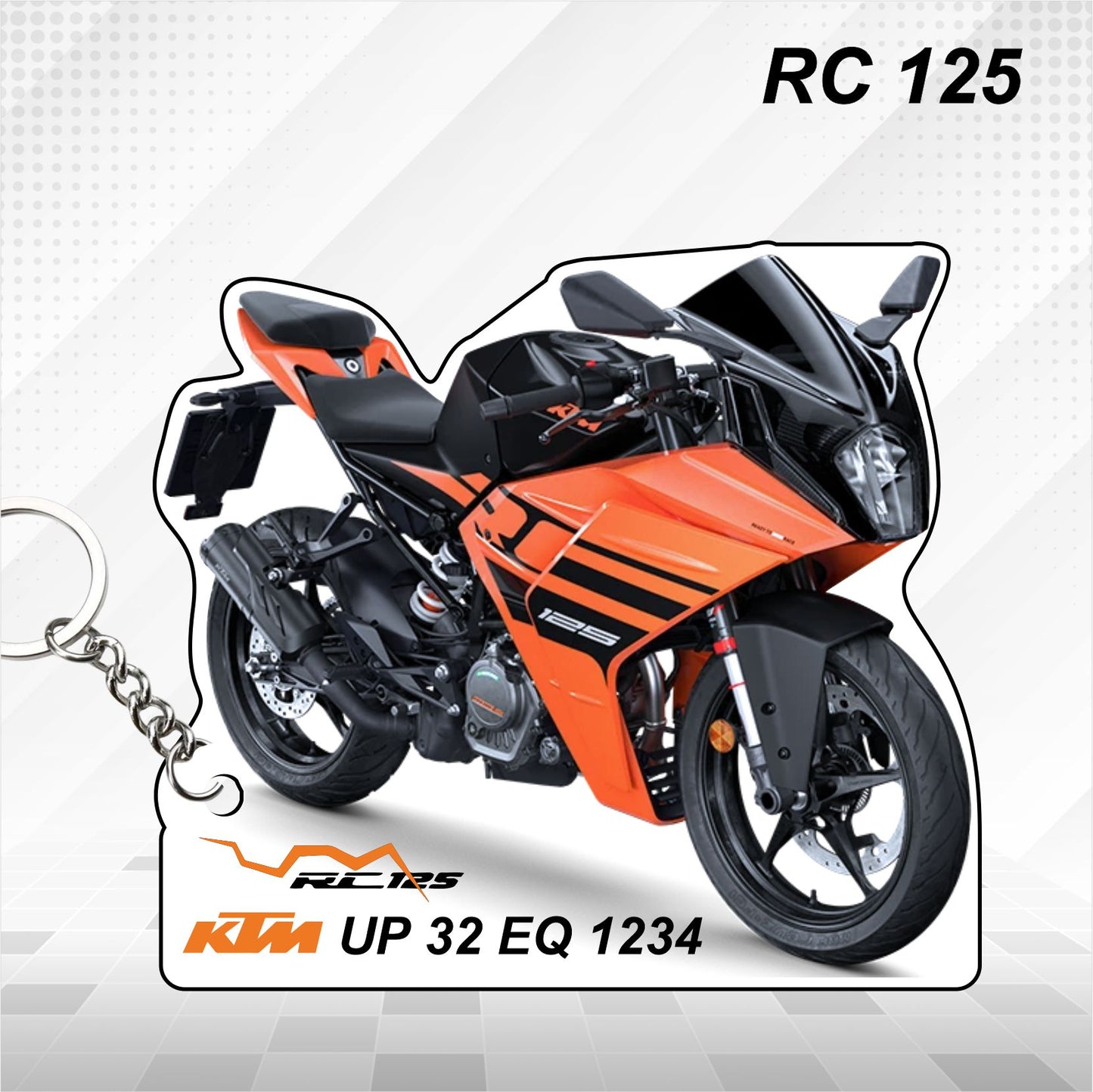 KTM RC 125 - Personalized KTM Keychain - Wood, Acrylic, Metal Printed