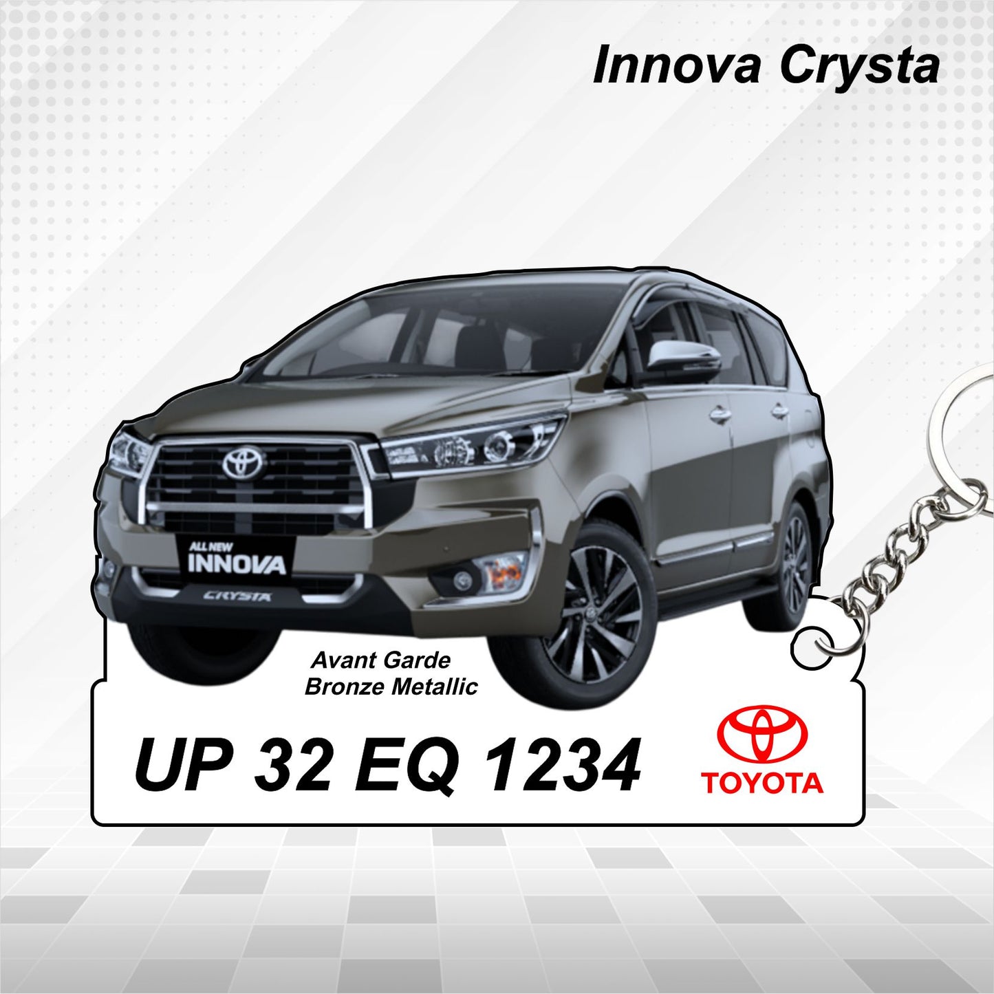 Innova Crysta - Personalized Toyota Keychain - Wood, Acrylic, Metal Printed
