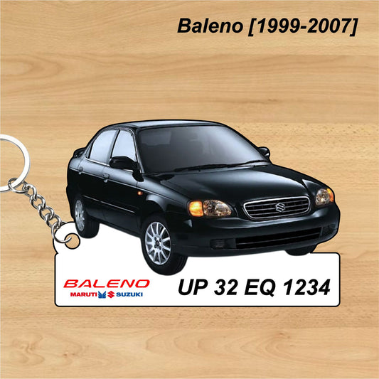 Baleno [1999-2007] - Personalized  Maruti Suzuki Keychain - Wood, Acrylic, Metal Printed