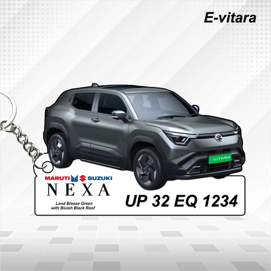 e-Vitara - Personalized  Maruti Suzuki Nexa Keychain - Wood, Acrylic, Metal Printed