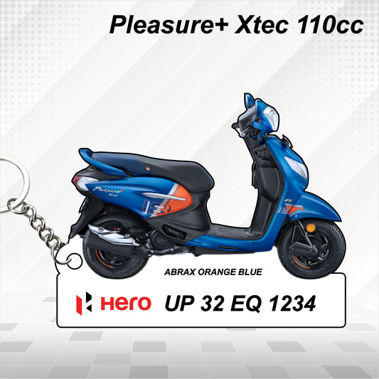 Hero Pleasure+ Xtec 110cc - Personalized Hero Keychain - Wood, Acrylic, Metal Printed