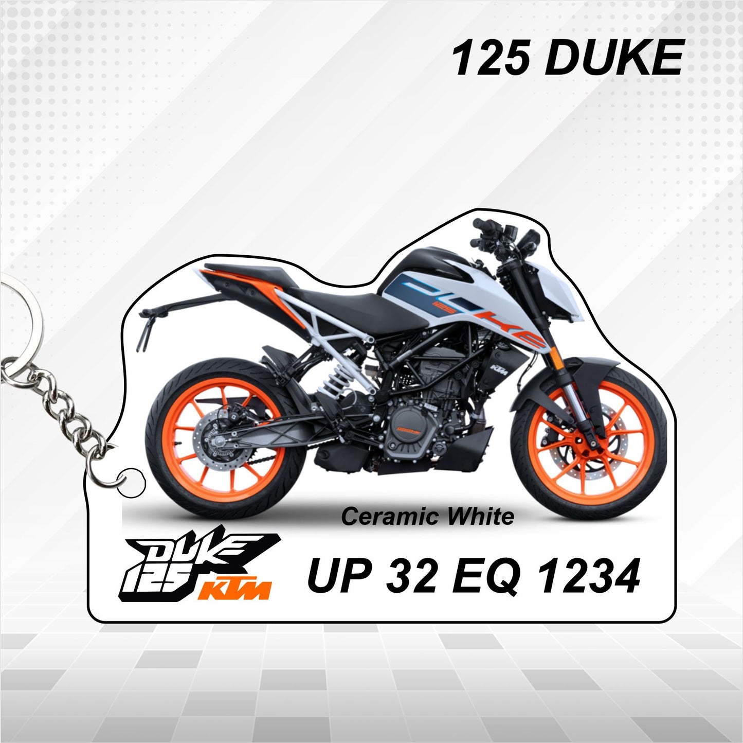 KTM 125 DUKE - Personalized KTM Keychain - Wood, Acrylic, Metal Printed