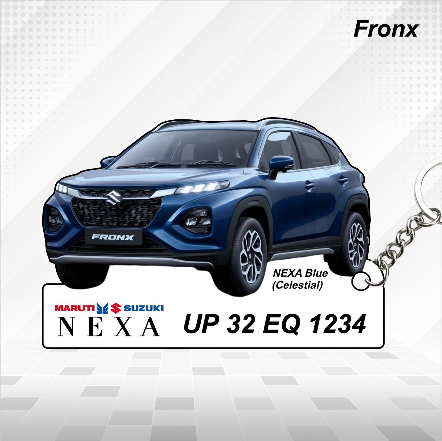Fronx - Personalized  Maruti Suzuki Nexa Keychain - Wood, Acrylic, Metal Printed