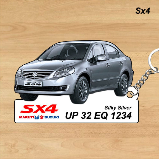 SX4 - Personalized  Maruti Suzuki Keychain - Wood, Acrylic, Metal Printed