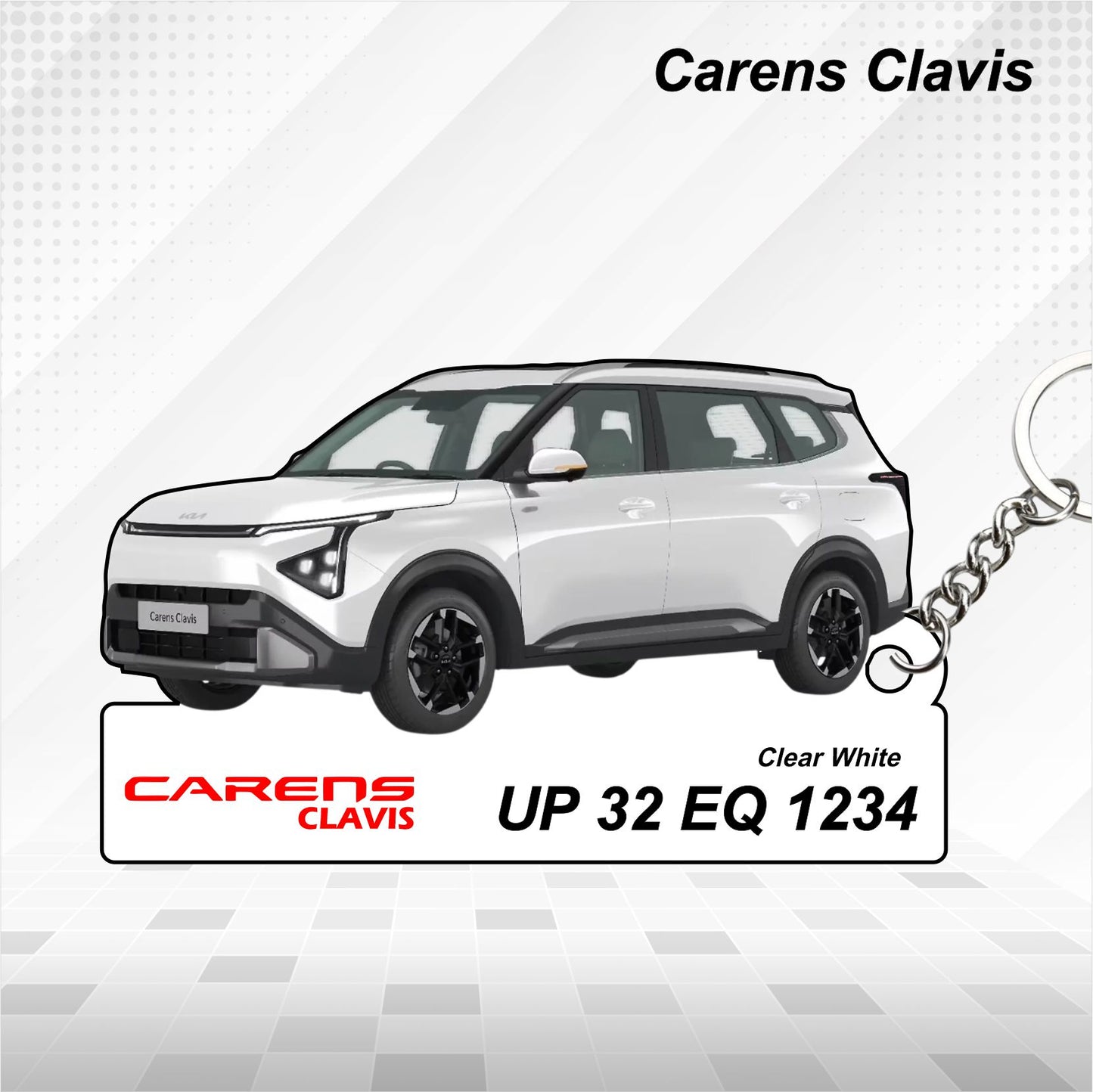 Carens Clavis - Personalized Kia Car Keychain - Wood, Acrylic, Metal Printed