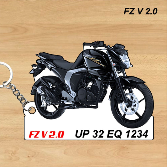 FZ V 2.0 - Personalized Honda Keychain - Wood, Acrylic, Metal Printed