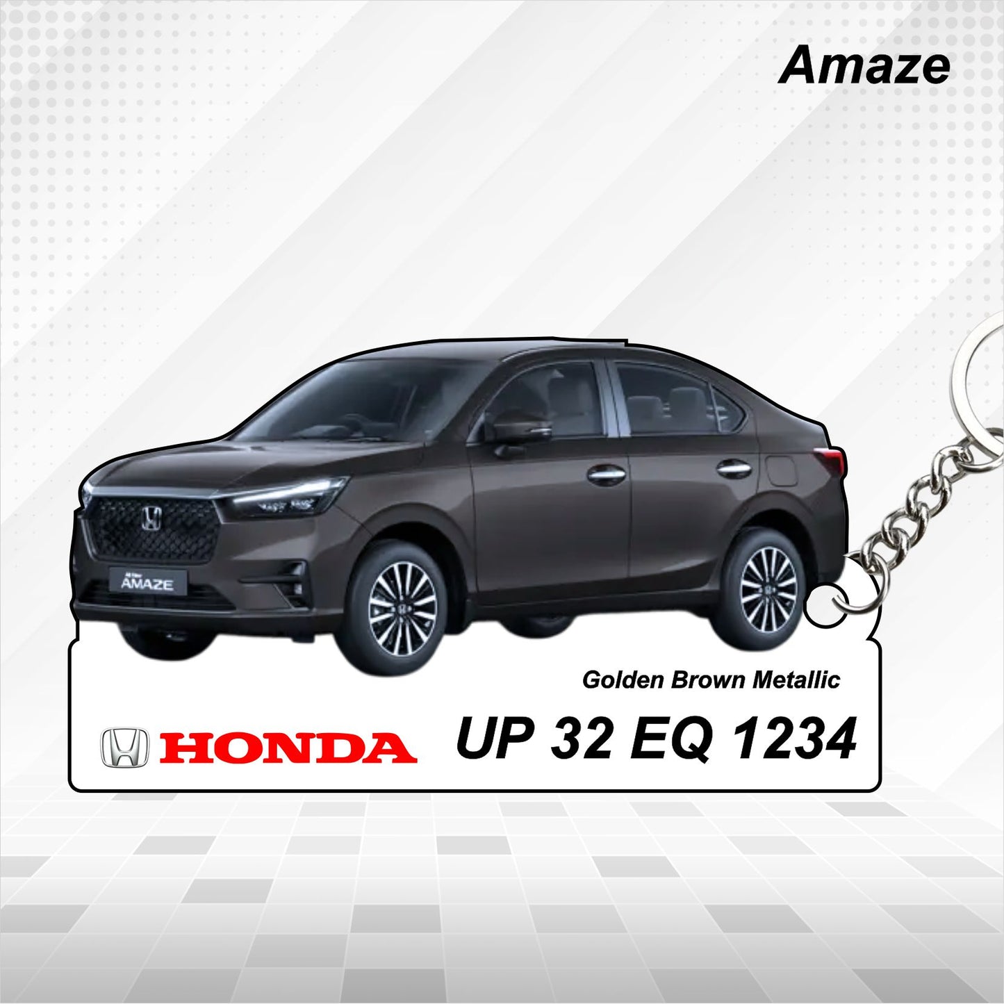 Amaze  (New) - Personalized Honda Car Keychain - Wood, Acrylic, Metal Printed