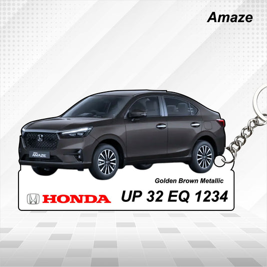 Amaze  (New) - Personalized Honda Car Keychain - Wood, Acrylic, Metal Printed