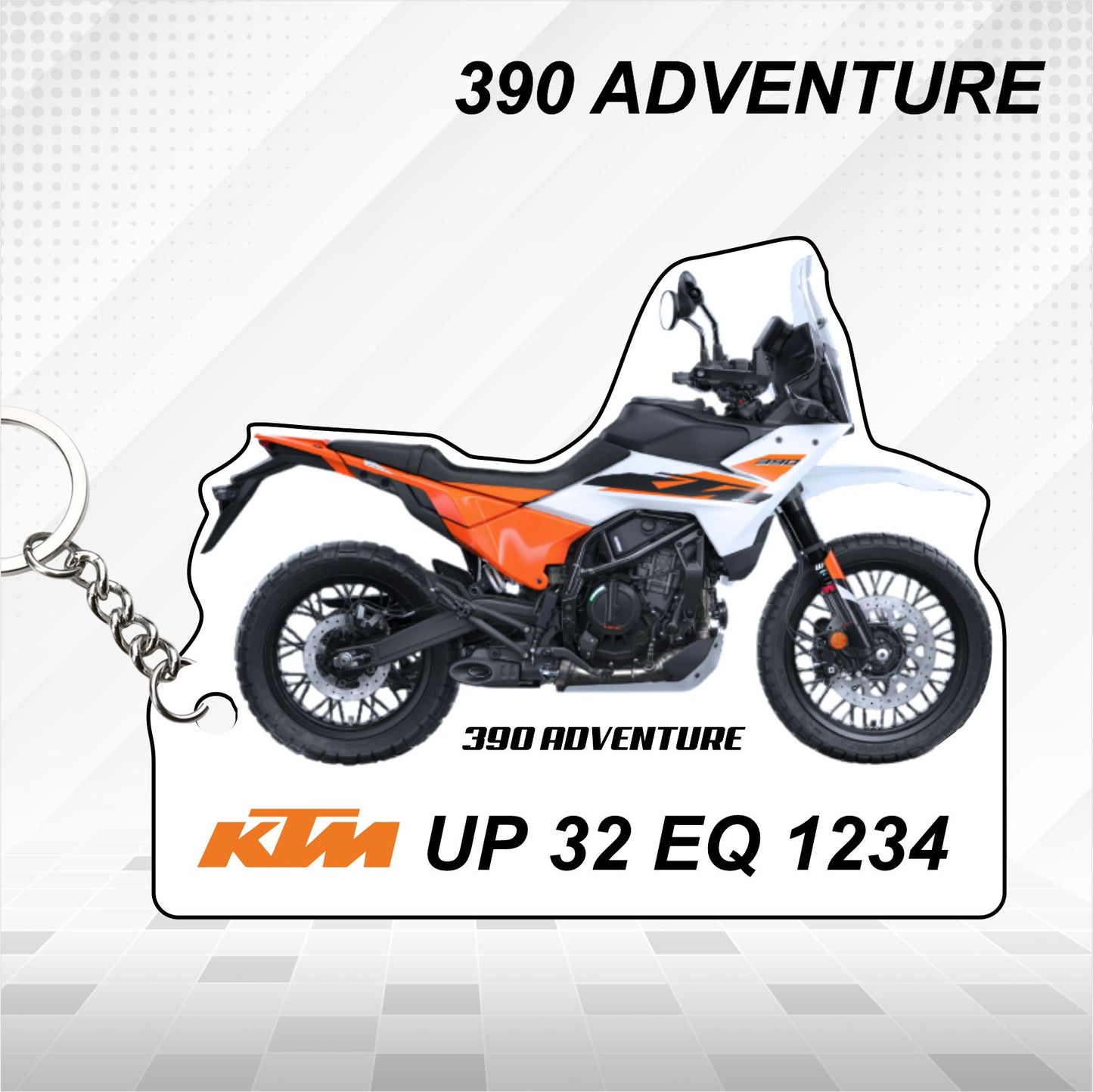 KTM 390 ADVENTURE - Personalized KTM Keychain - Wood, Acrylic, Metal Printed
