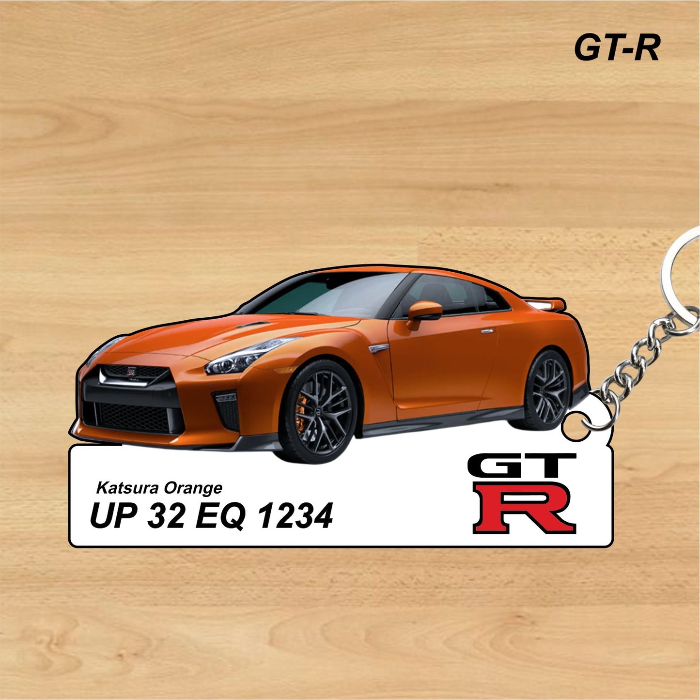 GT-R - Personalized Nissan Car Keychain - Wood, Acrylic, Metal Printed