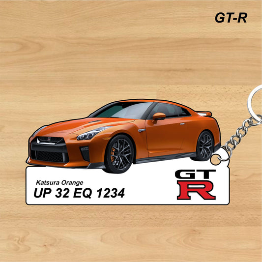 GT-R - Personalized Nissan Car Keychain - Wood, Acrylic, Metal Printed