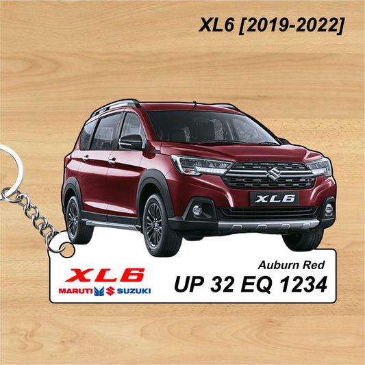 XL6 [2019-2022] - Personalized  Maruti Suzuki Keychain - Wood, Acrylic, Metal Printed