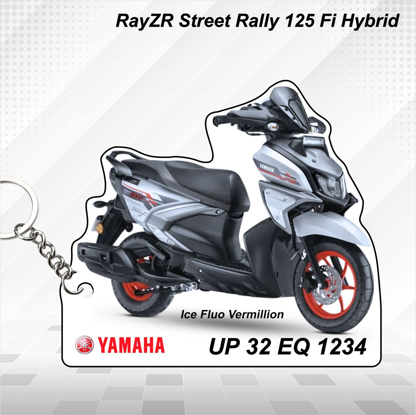 RayZR Street Rally 125 Fi - Personalized Yamaha Keychain - Wood, Acrylic, Metal Printed