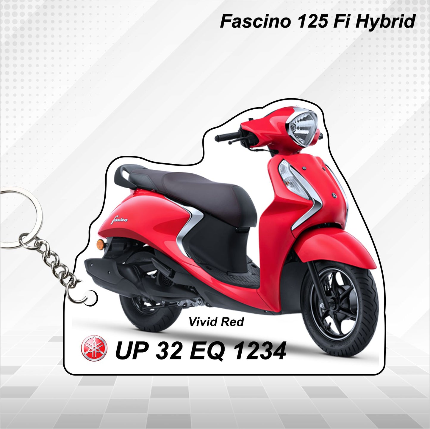 Fascino 125 Fi Hybrid - Personalized Yamaha Keychain - Wood, Acrylic, Metal Printed