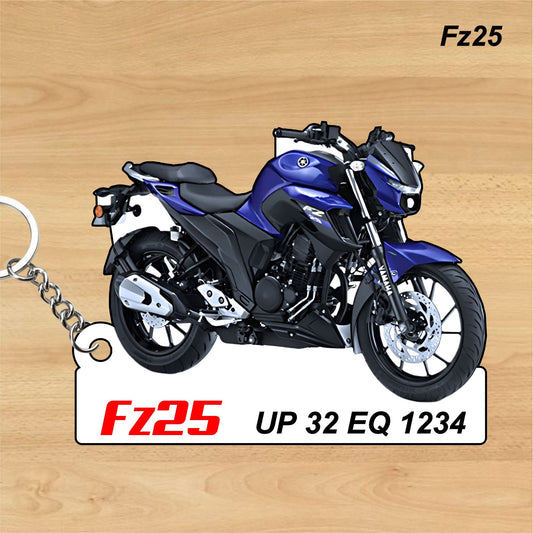 FZ25 - Personalized Yamaha Keychain - Wood, Acrylic, Metal Printed