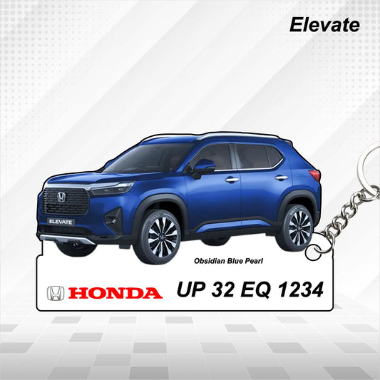 ELEVATE - Personalized Honda Car Keychain - Wood, Acrylic, Metal Printed
