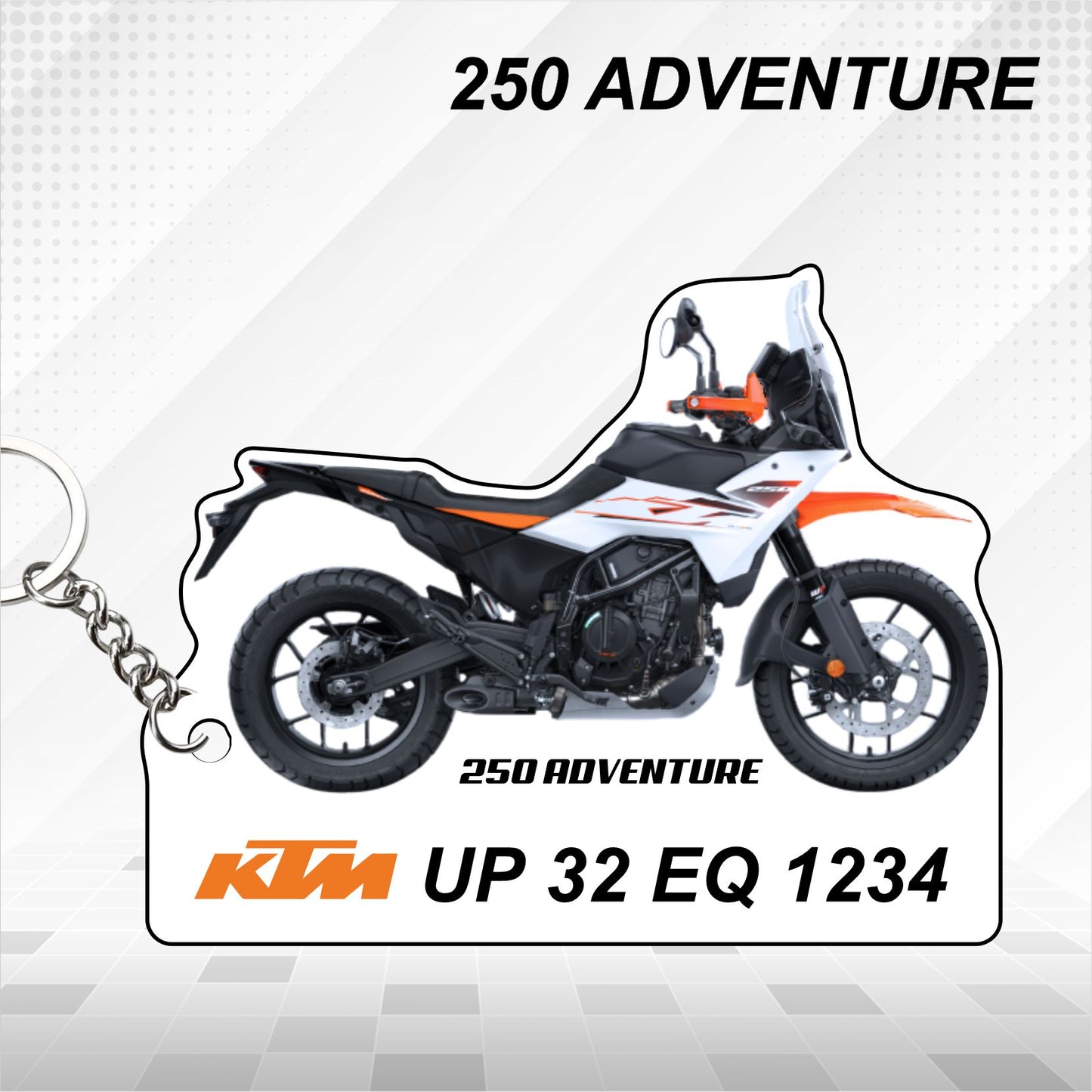 KTM 250 ADVENTURE - Personalized KTM Keychain - Wood, Acrylic, Metal Printed