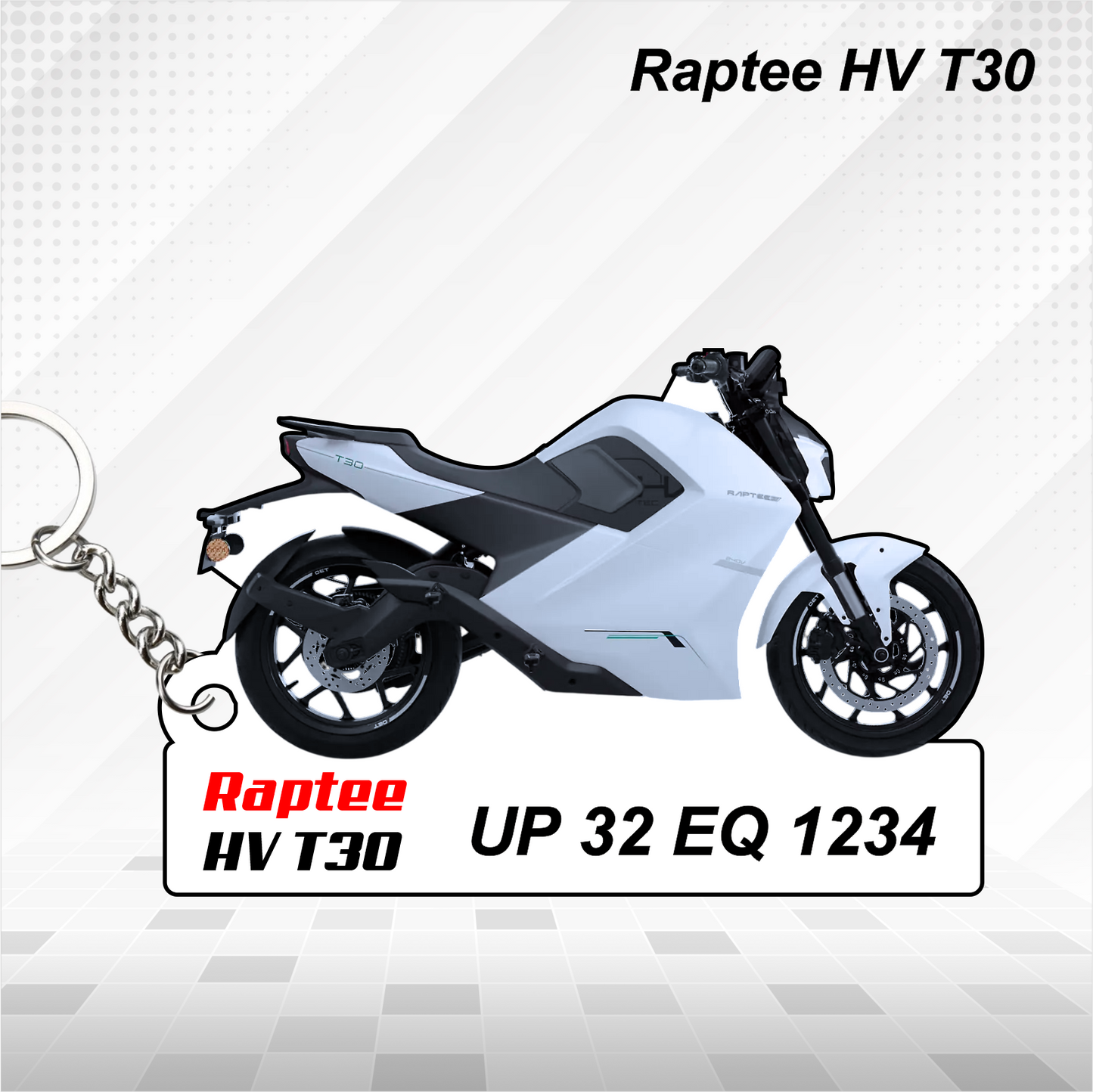 Raptee HV Bikes - All Models - Personalized Raptee HV Printed Keychain