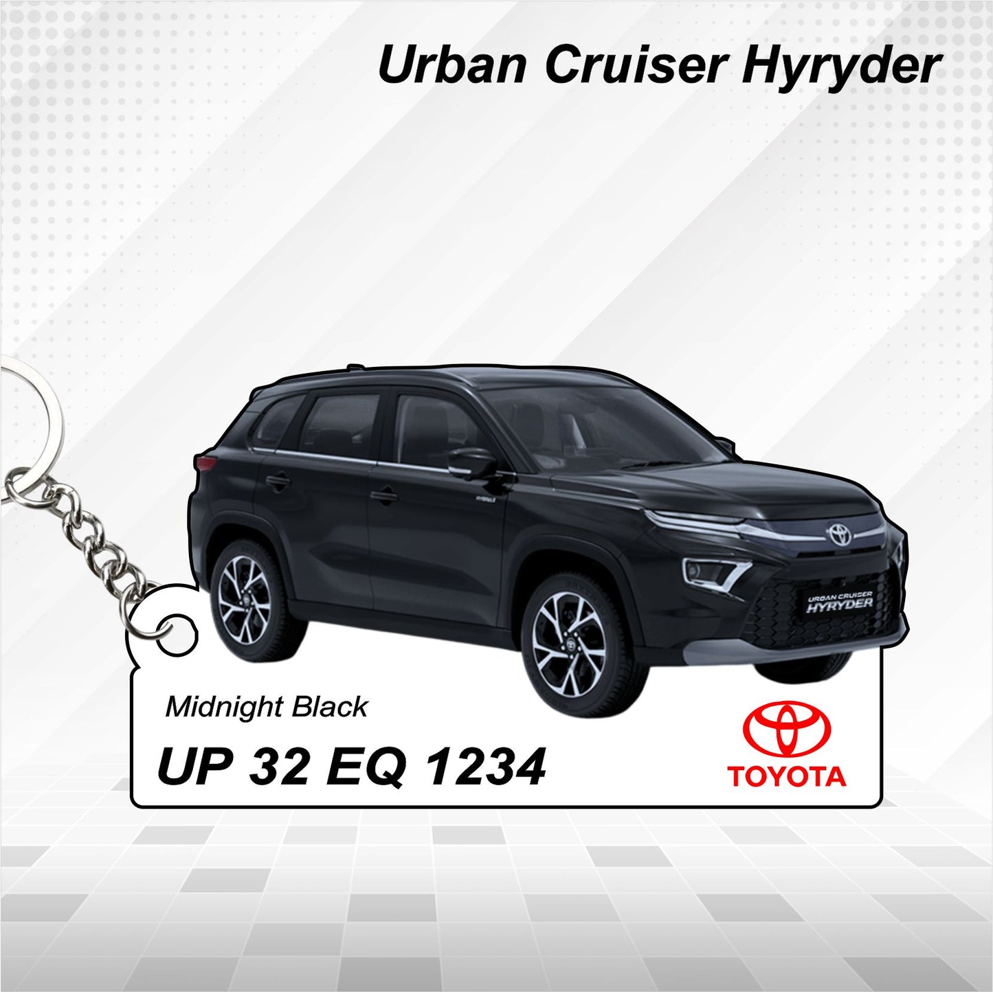 HYRYDER (Urban Cruiser) - Personalized Toyota Keychain - Wood, Acrylic, Metal Printed