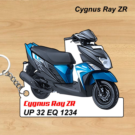 Cygnus Ray ZR - Personalized Yamaha Keychain - Wood, Acrylic, Metal Printed