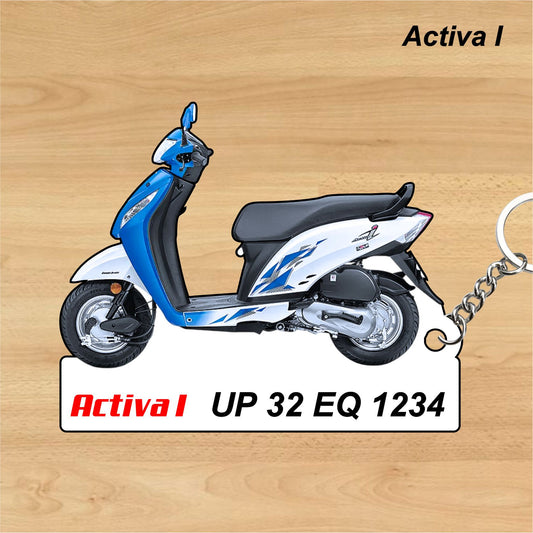 Activa i - Personalized Honda Keychain - Wood, Acrylic, Metal Printed