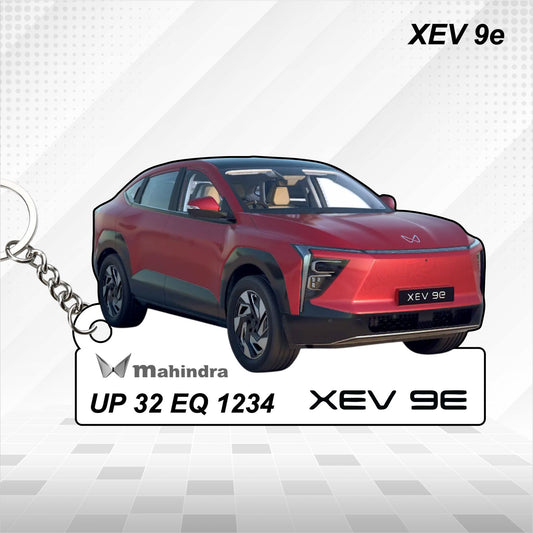 XEV 9e - Personalized Mahindra Car Keychain - Wood, Acrylic, Metal Printed
